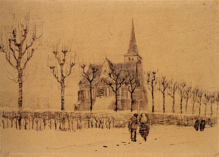 Landscape with a Church, 1883 - 梵谷