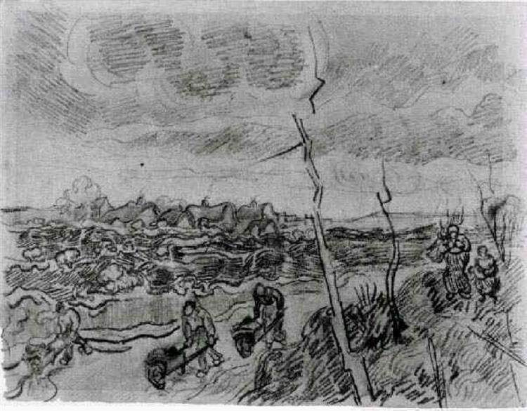 Landscape with Cottages, 1890 - Vincent van Gogh