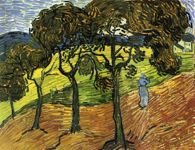 Landscape with Trees and Figures, 1889 - Vincent van Gogh