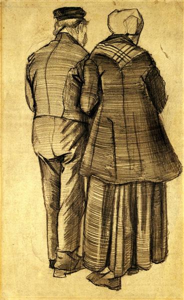 Man and Woman Seen from the Back, 1882 - 梵谷