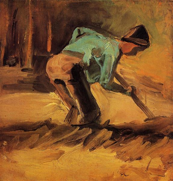 Man Stooping with Stick or Spade, 1882 - 梵谷