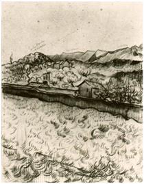 Mountain Landscape Seen across the Walls 2 - Вінсент Ван Гог