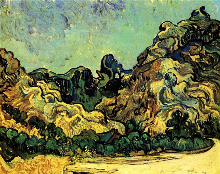Mountains at Saint-Remy with Dark Cottage, 1889 - Vincent van Gogh