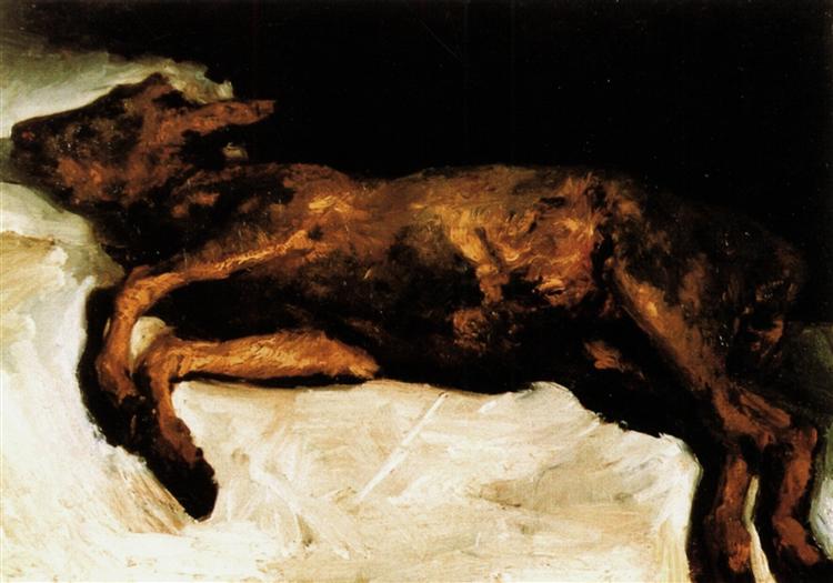 New-Born Calf Lying on Straw, c.1884 - 梵谷
