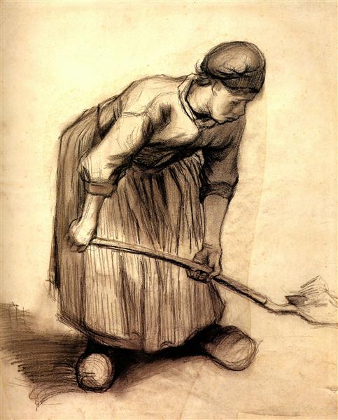 Peasant Woman Digging, 1885 - Vincent van Gogh