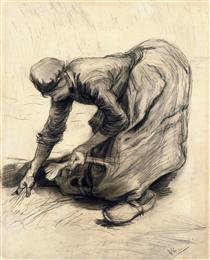 Peasant Woman Gleaning - Вінсент Ван Гог