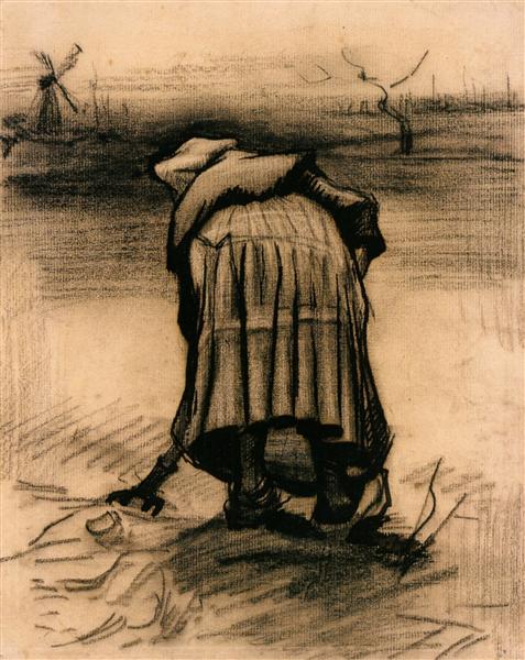 Peasant Woman Lifting Potatoes, 1885 - Вінсент Ван Гог