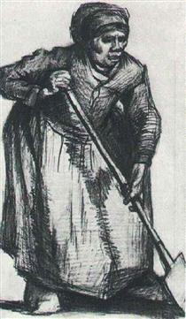 Peasant Woman with Spade - 梵谷