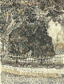 Public Garden with Fence - Vincent van Gogh