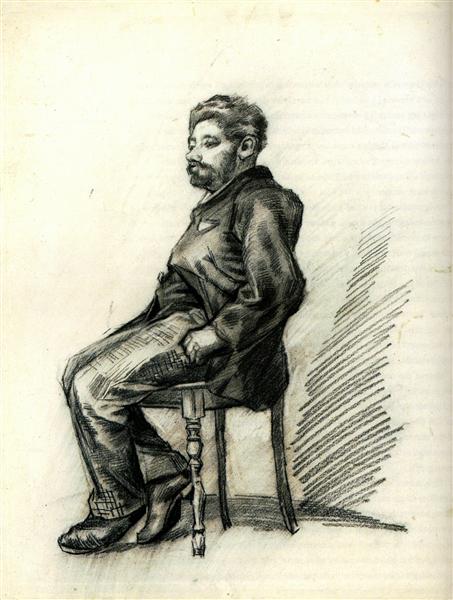Seated Man with a Beard, 1886 - 梵谷