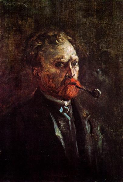 Self-Portrait with Pipe, 1886 - 梵谷