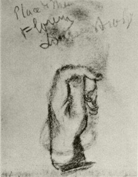 Замальовка лівої руки, 1886 - Вінсент Ван Гог