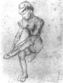 Sketch of a Seated Woman - 梵谷