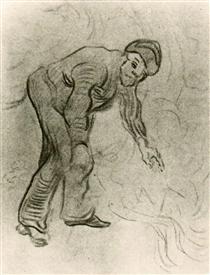 Sketch of a Stooping Man - Вінсент Ван Гог