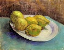 Still Life with Lemons on a Plate - 梵谷