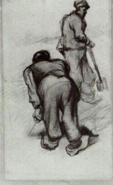 Study of Two Peasants, 1885 - Винсент Ван Гог