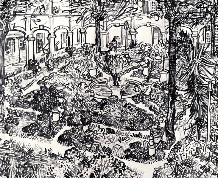 Двір лікарні в Арлі, 1889 - Вінсент Ван Гог
