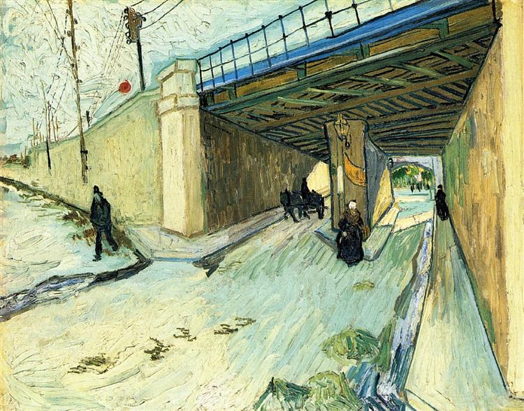 The Railway Bridge over Avenue Montmajour, 1888 - Винсент Ван Гог