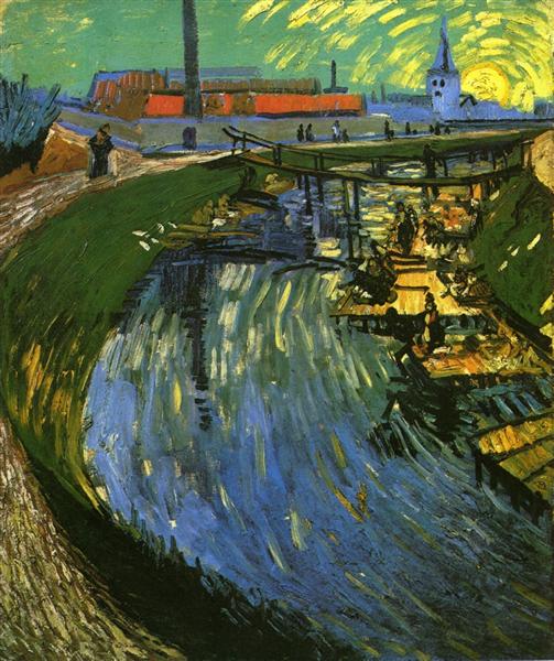 The Roubine du Roi Canal with Washerwomen, 1888 - Винсент Ван Гог