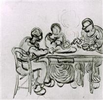 Three Peasants at a Meal - 梵谷