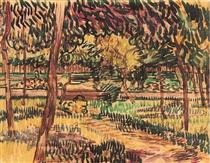 Trees in the Garden of the Asylum - Vincent van Gogh