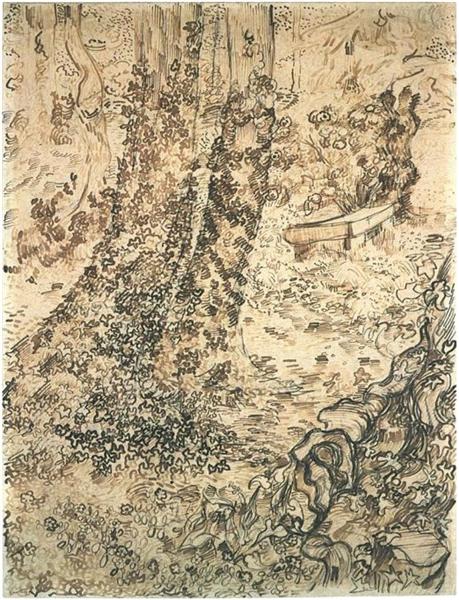 Trees with Ivy, 1889 - Винсент Ван Гог