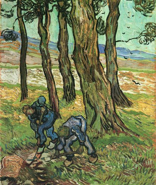 Два копачі поміж деревами, 1889 - Вінсент Ван Гог