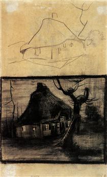 Two Studies of a Cottage - 梵谷