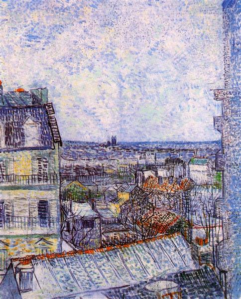 View from Vincent's room in the Rue Lepic, 1887 - Vincent van Gogh