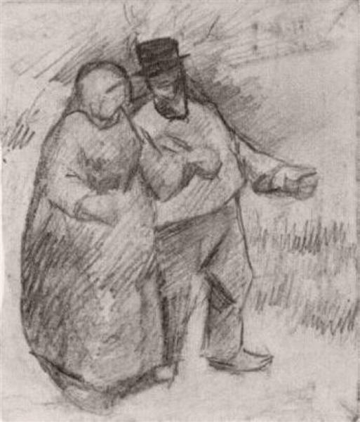 Walking Couple, 1886 - 梵谷