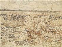 Wheat Field with Sheaves - 梵谷