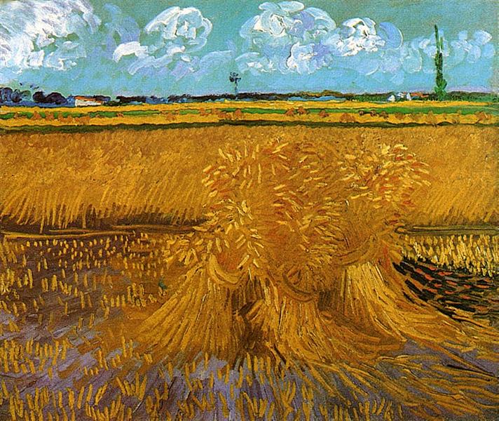 Пшеничне поле із снопами, 1888 - Вінсент Ван Гог