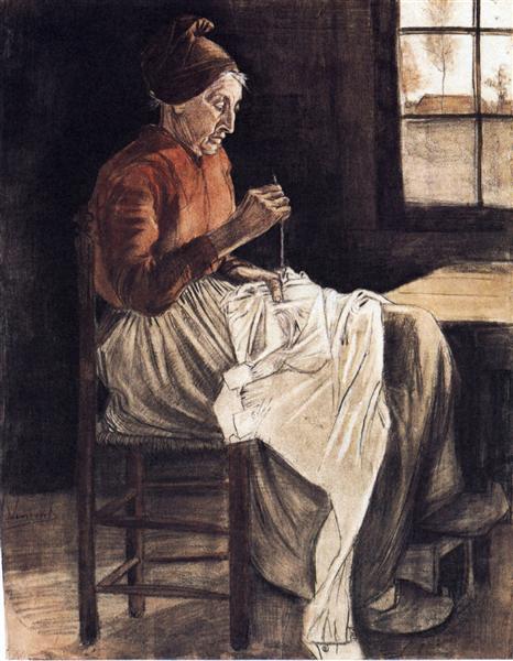 Woman Sewing, 1881 - Вінсент Ван Гог