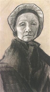 Woman with Dark Cap, Sien's Mother - Vincent van Gogh