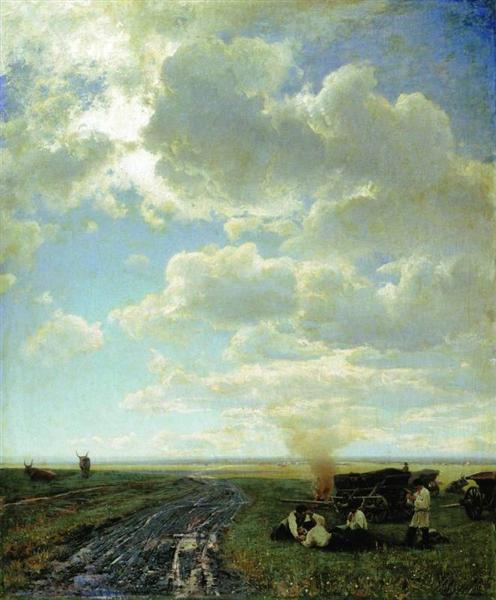 Leisure at the steppe, 1884 - Владимир Орловский