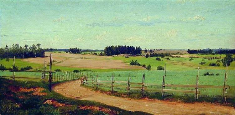 Літній пейзаж з дорогою, c.1875 - Володимир Орловський