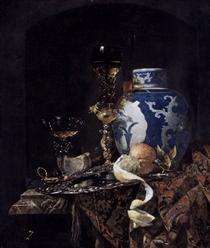 Still-Life with a Late Ming Ginger Jar - Виллем Кальф