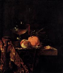 Still-Life with Glass Goblet and Fruit - Виллем Кальф