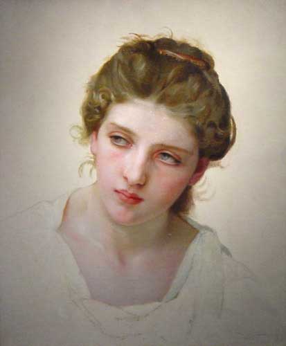 Head Study of Female Face Blonde, 1898 - William Adolphe Bouguereau