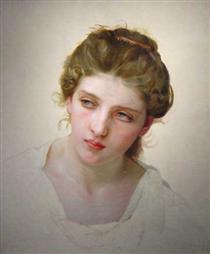 Head Study of Female Face Blonde - Адольф Вільям Бугро