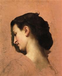 Study of a Young Girl s Head - Адольф Вільям Бугро