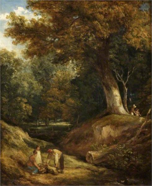 A Woodland Glade with Figures - 威廉·柯林斯