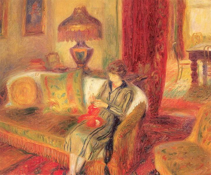 The Artist's Wife Knitting, 1920 - Уильям Джеймс Глакенс