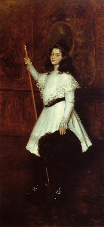 Girl in White, aka Portrait of Irene Dimock - William Merritt Chase
