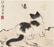 Kitten with Butterfly - Xu Beihong