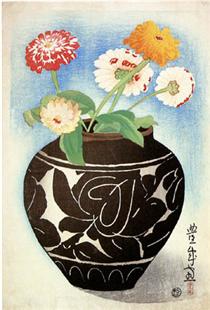Jar of Dahlias - Yamamura Toyonari