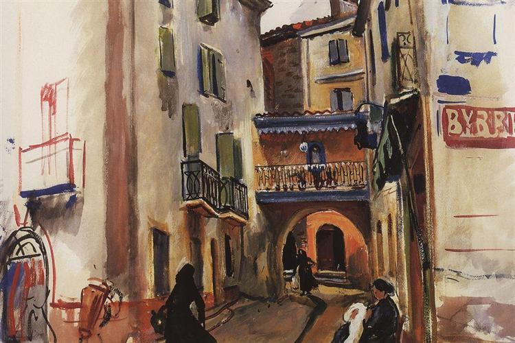 Collioure. A street with arch, 1930 - Zinaida Evgenievna Serebriakova