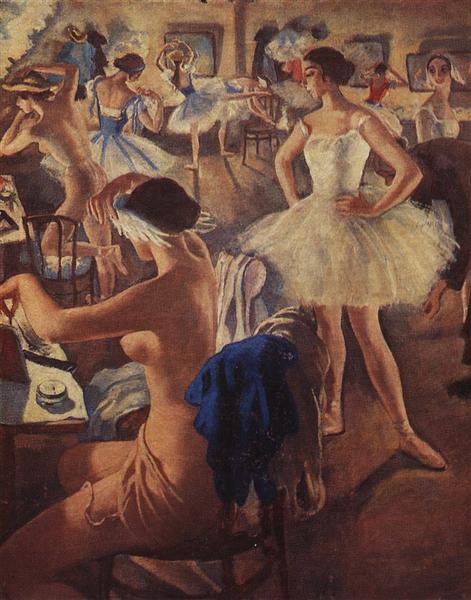 In the dressing room ballet (Swan Lake), 1924 - Zinaida Evgenievna Serebriakova