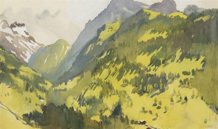 In the mountains. Switzerland, 1914 - Sinaida Jewgenjewna Serebrjakowa