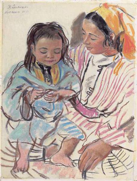 Mother and daughter, 1928 - Sinaida Jewgenjewna Serebrjakowa